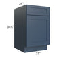 RTA Madison Navy Shaker 21" Base Cabinet with 1 Roll Out Tray