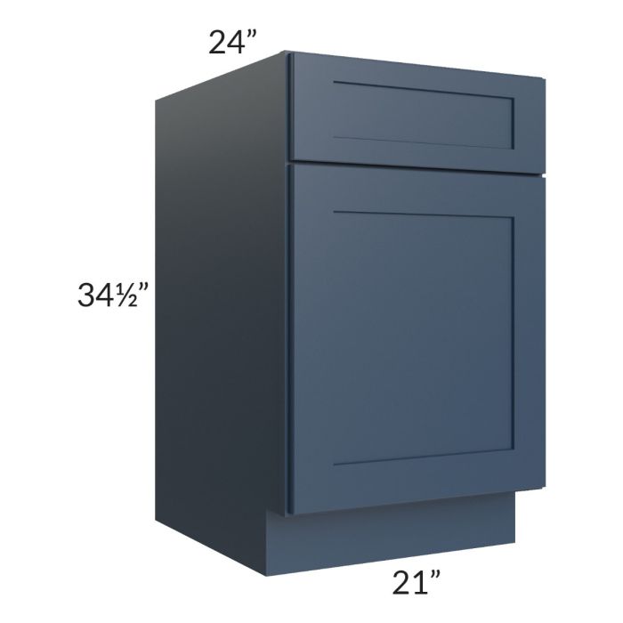 RTA Madison Navy Shaker 21" Base Cabinet with 2 Decorative End Panels