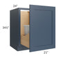 RTA Madison Navy Shaker 21" Full Height Door Base Cabinet with Double Trashcan Pullout