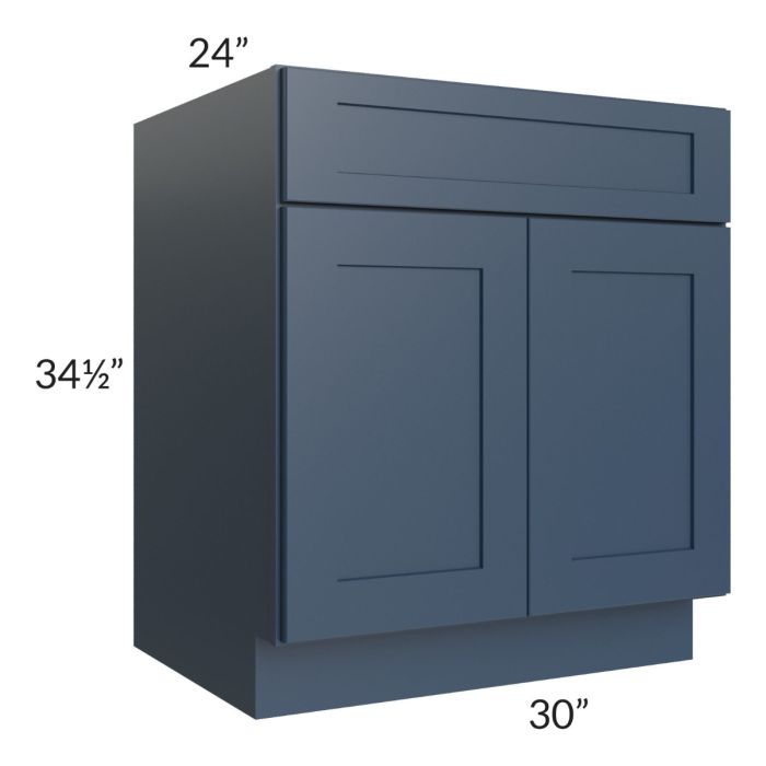 RTA Madison Navy Shaker 30" Base Cabinet with 1 Roll Out Tray