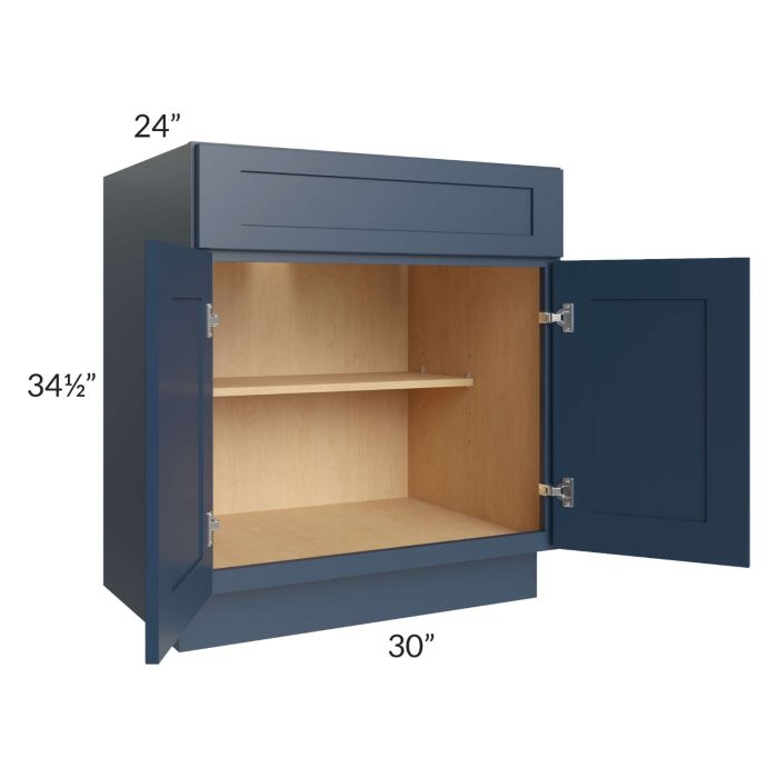 RTA Madison Navy Shaker 30" Base Cabinet with 1 Roll Out Tray
