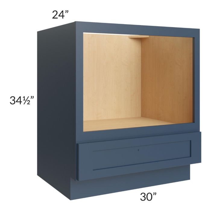 RTA Madison Navy Shaker 30" Microwave Base Cabinet with 1 Decorative End Panel