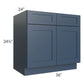 RTA Madison Navy Shaker 36" Base Cabinet with 2 Roll Out Trays