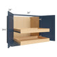 RTA Madison Navy Shaker 36" Full Height Base Cabinet with 2 Rollout Trays