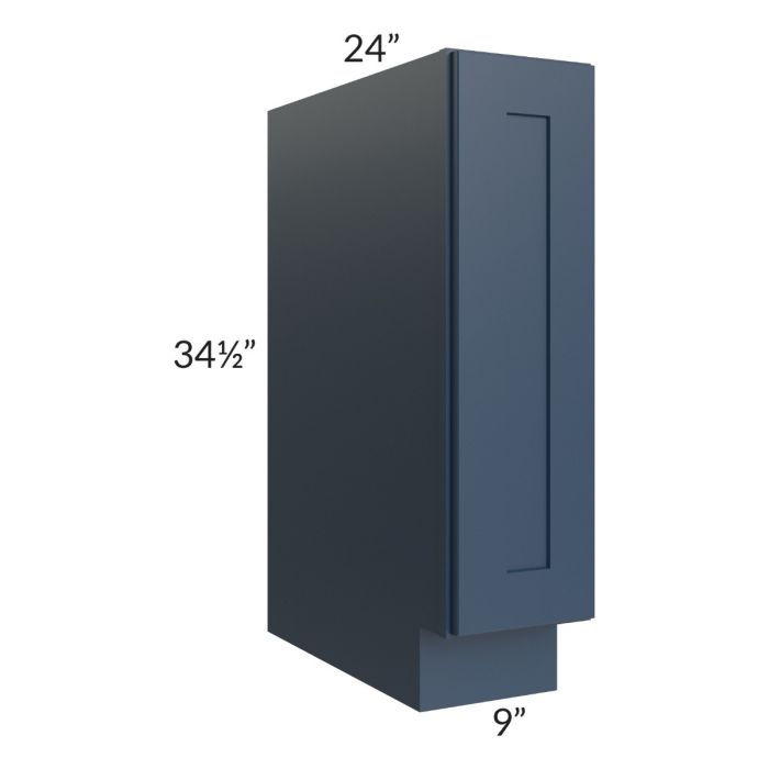 RTA Madison Navy Shaker 9" Base Tray Cabinet with 1 Decorative End Panel