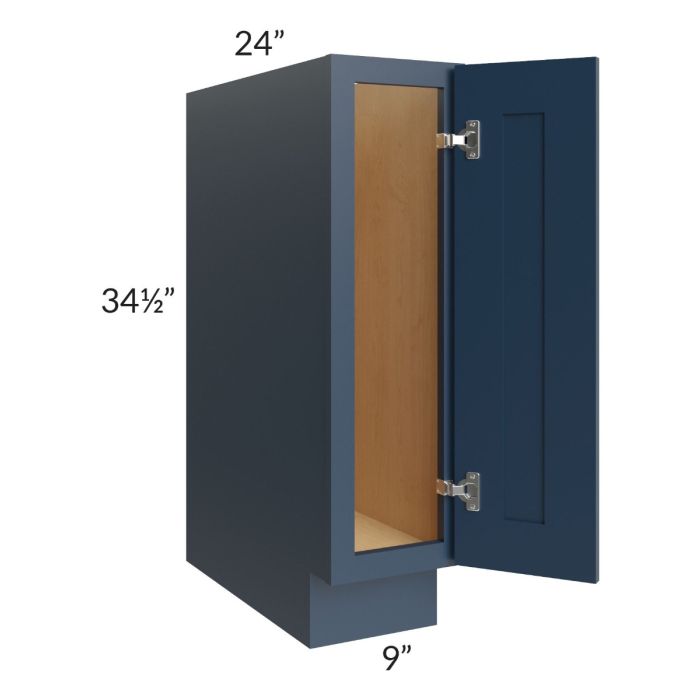RTA Madison Navy Shaker 9" Base Tray Cabinet with 2 Decorative End Panels