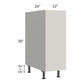RTA Milan Beige Matte 12" Full Height Door Base Cabinet-Left Hinged with 2 Finished Sides and Spice Pull-Out