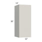 RTA Milan Beige Matte 12" x 30" Wall Cabinet-Left Hinged with 1 Finished Side