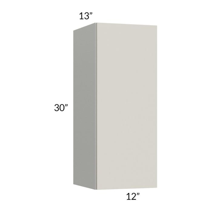 RTA Milan Beige Matte 12" x 30" Wall Cabinet-Left Hinged with 1 Finished Side