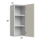 RTA Milan Beige Matte 12" x 30" Wall Cabinet-Left Hinged with 1 Finished Side