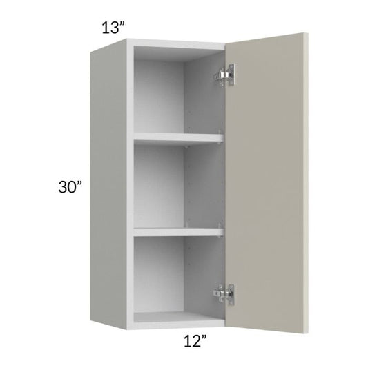 RTA Milan Beige Matte 12" x 30" Wall Cabinet-Right Hinged with 1 Finished Side