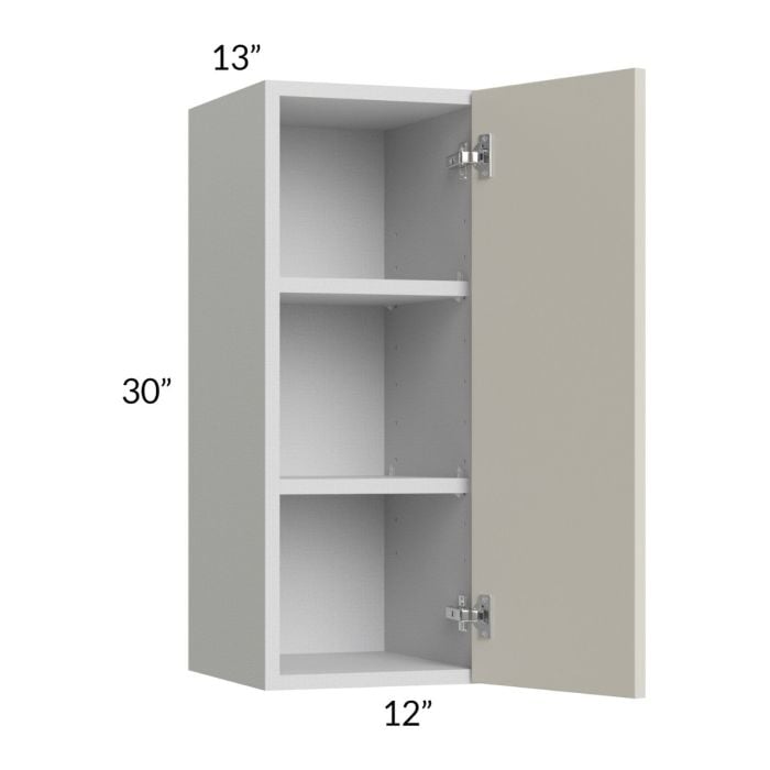 RTA Milan Beige Matte 12" x 30" Wall Cabinet-Right Hinged with 2 Finished Sides