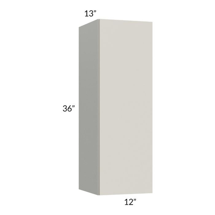 RTA Milan Beige Matte 12" x 36" Wall Cabinet-Left Hinged with 1 Finished Side