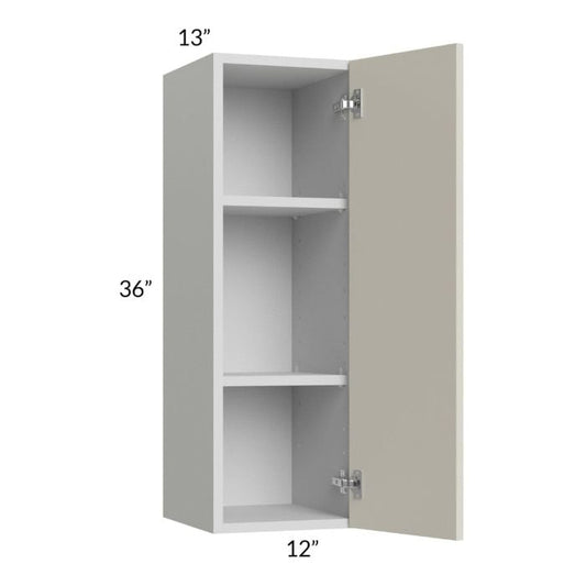 RTA Milan Beige Matte 12" x 36" Wall Cabinet-Right Hinged with 1 Finished Side