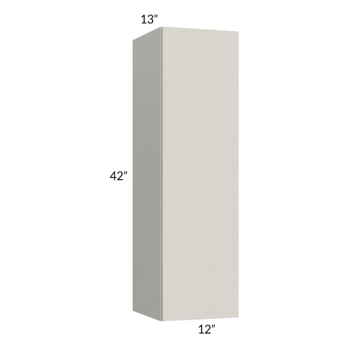 RTA Milan Beige Matte 12" x 42" Wall Cabinet-Left Hinged with 2 Finished Sides