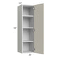 RTA Milan Beige Matte 12" x 42" Wall Cabinet-Left Hinged with 2 Finished Sides