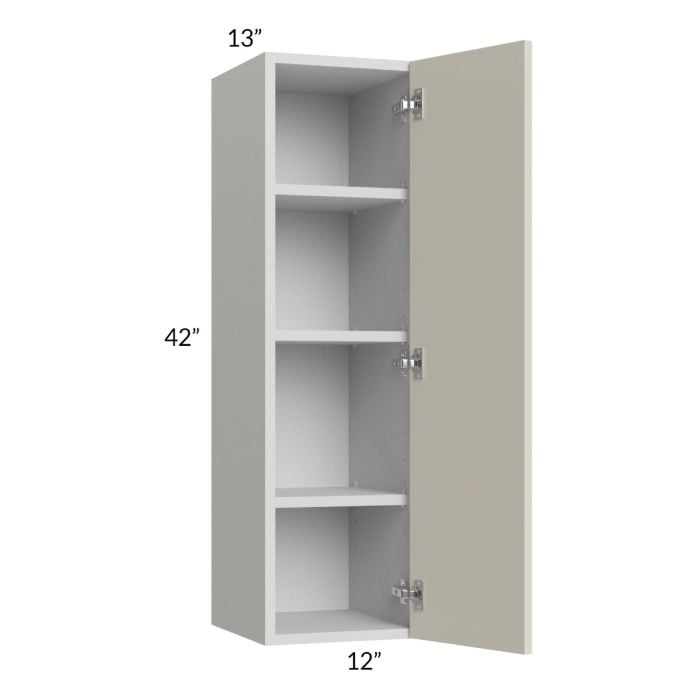 RTA Milan Beige Matte 12" x 42" Wall Cabinet-Right Hinged