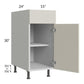 RTA Milan Beige Matte 15" Base Cabinet-Left Hinged with 1 Finished Side