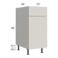 RTA Milan Beige Matte 15" Base Cabinet-Right Hinged with 1 Finished Side