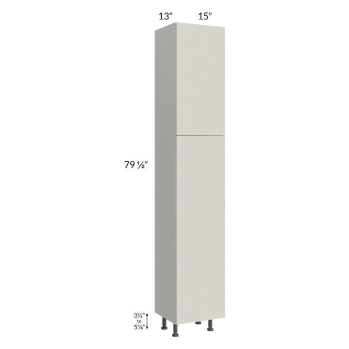 RTA Milan Beige Matte 15" x 13" x 84" Pantry Cabinet (13" depth)-Right Hinged with 2 Finished Sides