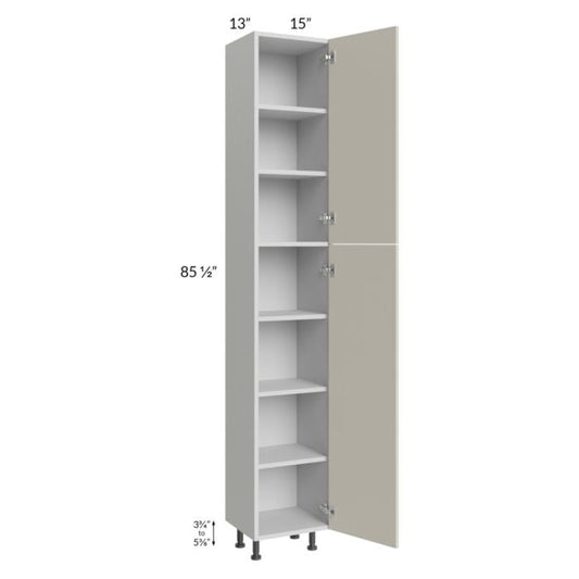 RTA Milan Beige Matte 15" x 13" x 90" Pantry Cabinet (13" depth)-Left Hinged