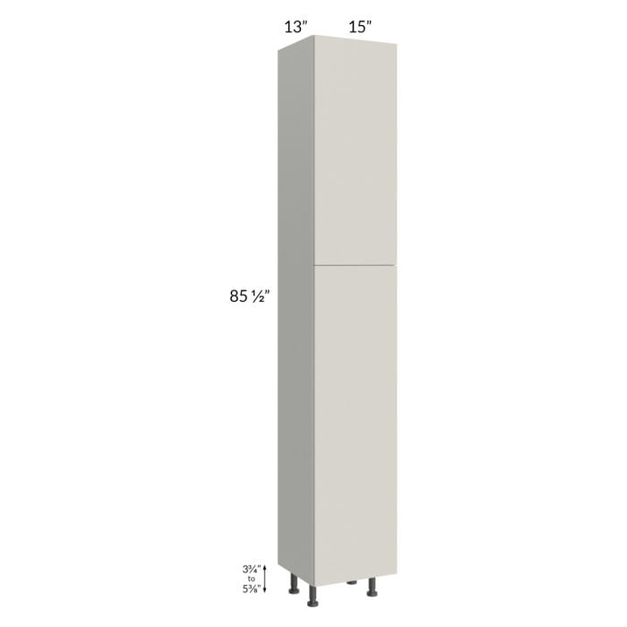 RTA Milan Beige Matte 15" x 13" x 90" Pantry Cabinet (13" depth)-Right Hinged with 2 Finished Sides