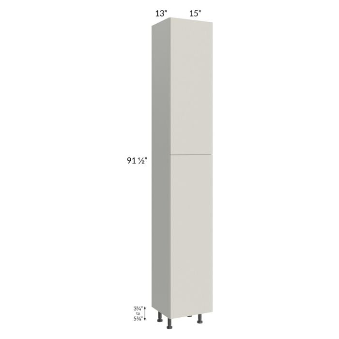 RTA Milan Beige Matte 15" x 13" x 96" Pantry Cabinet (13" depth)-Left Hinged with 2 Finished Sides