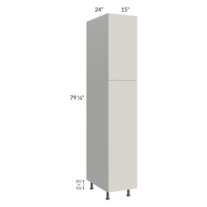 RTA Milan Beige Matte 15" x 24" x 84" Pantry Cabinet (24" depth)-Right Hinged