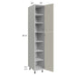 RTA Milan Beige Matte 15" x 24" x 90" Pantry Cabinet (24" depth)-Left Hinged with 1 Finished Side