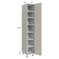 RTA Milan Beige Matte 15" x 24" x 90" Pantry Cabinet (24" depth)-Right Hinged