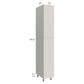 RTA Milan Beige Matte 15" x 24" x 96" Pantry Cabinet (24" depth)-Left Hinged with 1 Finished Side