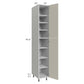 RTA Milan Beige Matte 15" x 24" x 96" Pantry Cabinet (24" depth)-Left Hinged with 1 Finished Side and 3 Roll Out Trays