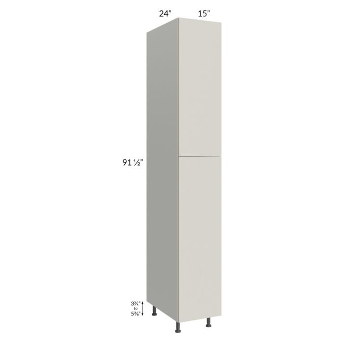 RTA Milan Beige Matte 15" x 24" x 96" Pantry Cabinet (24" depth)-Right ...
