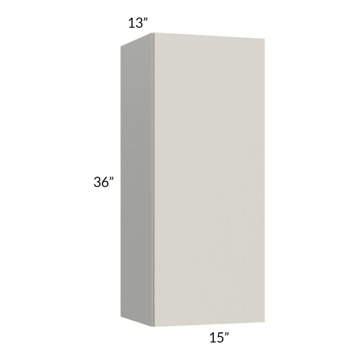 RTA Milan Beige Matte 15" x 36" Wall Cabinet-Left Hinged