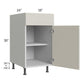 RTA Milan Beige Matte 18" Base Cabinet-Left Hinged with 1 Finished Side and 1 Roll Out Tray
