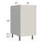 RTA Milan Beige Matte 18" Full Height Door Base Cabinet-Left Hinged with Spice Pull-Out