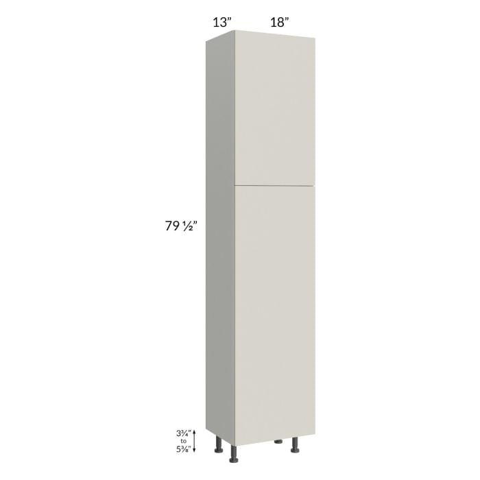 RTA Milan Beige Matte 18" x 13" x 84" Pantry Cabinet (13" depth)-Right Hinged with 2 Finished Sides