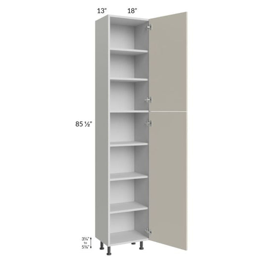 RTA Milan Beige Matte 18" x 13" x 90" Pantry Cabinet (13" depth)-Left Hinged