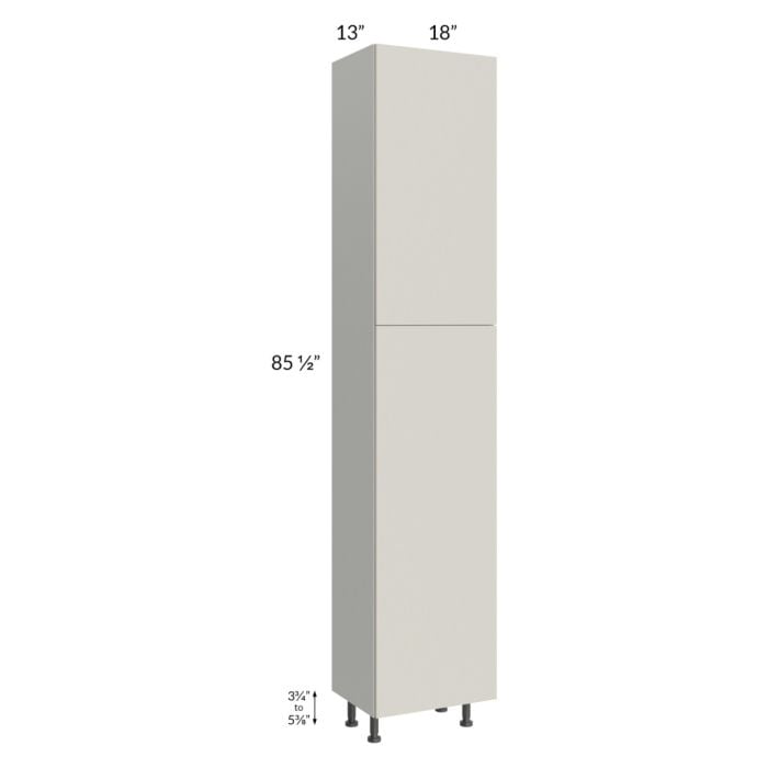 RTA Milan Beige Matte 18" x 13" x 90" Pantry Cabinet (13" depth)-Right Hinged with 2 Finished Sides