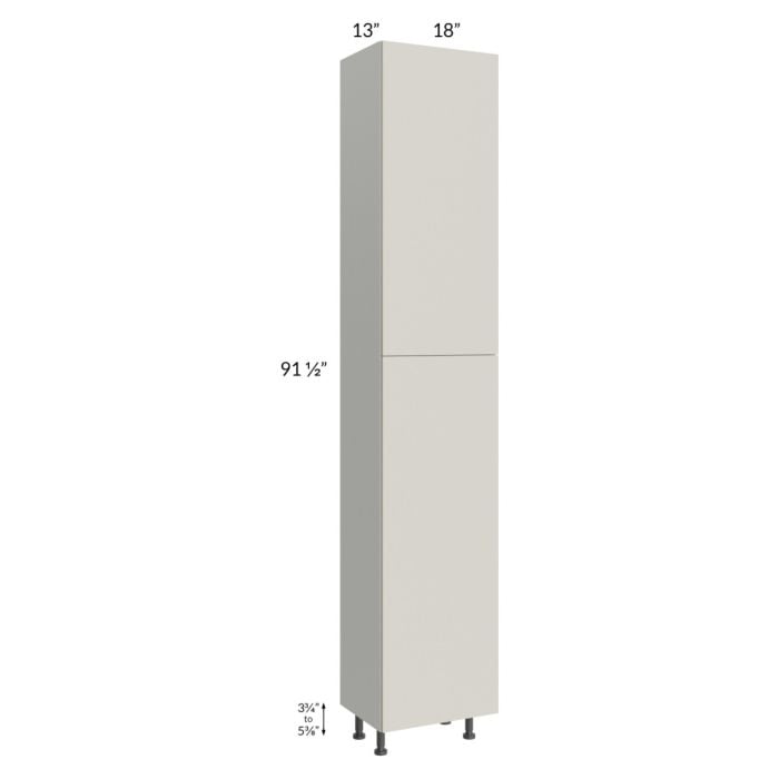 RTA Milan Beige Matte 18" x 13" x 96" Pantry Cabinet (13" depth)-Right Hinged with 2 Finished Sides