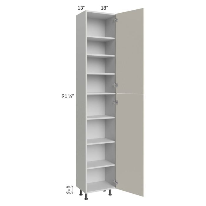 RTA Milan Beige Matte 18" x 13" x 96" Pantry Cabinet (13" depth)-Right Hinged