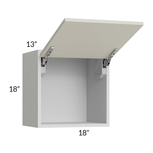 RTA Milan Beige Matte 18" x 18" Lift-Up Door Wall Cabinet with 1 Finished End Panel