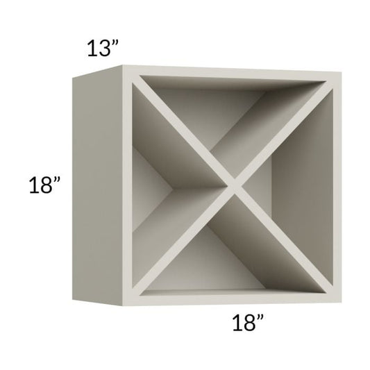 RTA Milan Beige Matte 18" x 18" Wine Rack Cabinet with 2 Finished End Panels