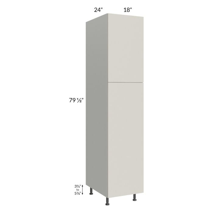RTA Milan Beige Matte 18" x 24" x 84" Pantry Cabinet (24" depth)-Left Hinged