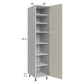 RTA Milan Beige Matte 18" x 24" x 84" Pantry Cabinet (24" depth)-Left Hinged with 3 Roll Out Trays