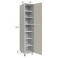 RTA Milan Beige Matte 18" x 24" x 90" Pantry Cabinet (24" depth)-Right Hinged with 3 Roll Out Trays