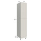 RTA Milan Beige Matte 18" x 24" x 96" Pantry Cabinet (24" depth)-Left Hinged with 2 Finished Sides and 4 Roll Out Trays