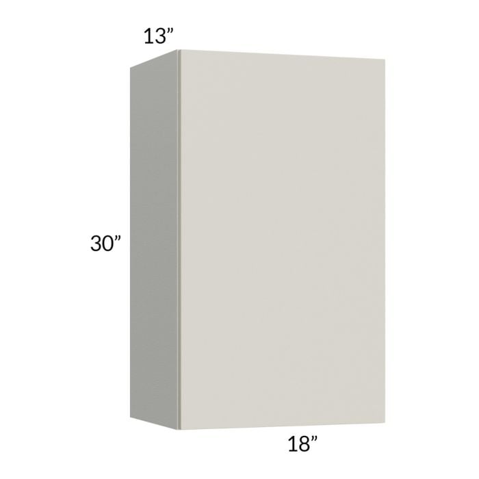 RTA Milan Beige Matte 18" x 30" Wall Cabinet-Left Hinged with 1 Finished Side