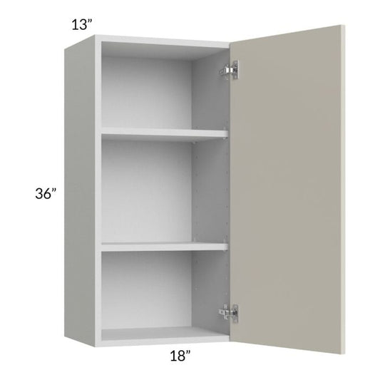 RTA Milan Beige Matte 18" x 36" Wall Cabinet-Left Hinged with 2 Finished Sides