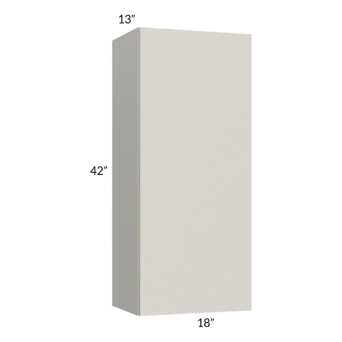 RTA Milan Beige Matte 18" x 42" Wall Cabinet-Left Hinged with 2 Finished Sides